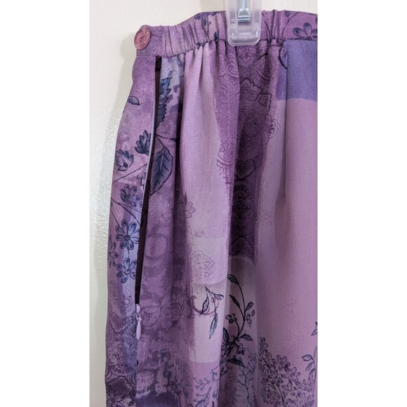 Worthington Woman Maxi Skirt Floral Leaf Side Slits Bohemian Size 16W - Picture 8 of 12